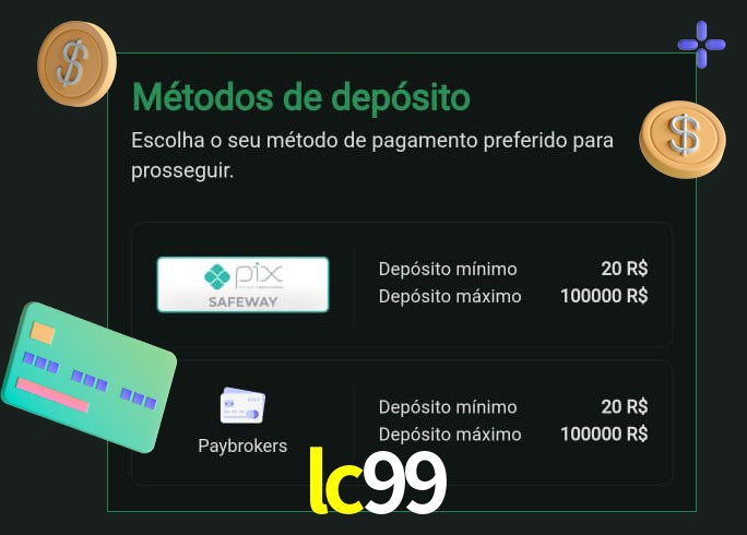 O cassino lc99 oferece uma grande variedade de métodos de pagamento